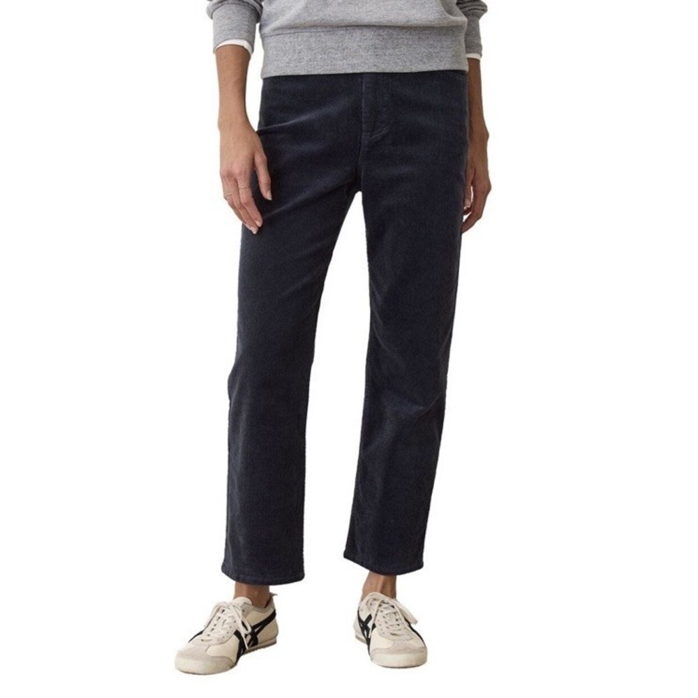 Marine Layer Charlie Corduroy Straight Leg Pants Navy Blue Women's 0 NEW $148